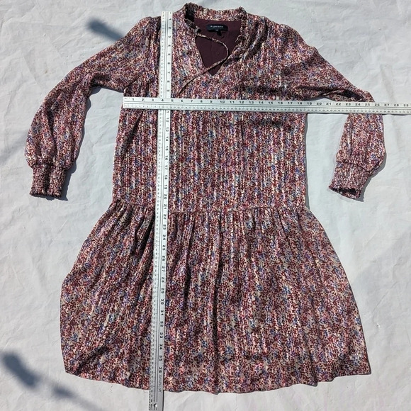 Terre Bleue Light Airy Long Sleeve Dress with Dots and Shimmer Thread Size 36 XS - Picture 2 of 8